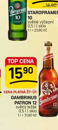 GAMBRINUS PATRON 12 světlý ležák 0,5l