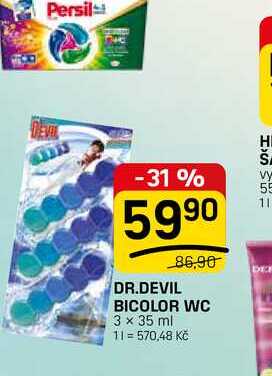 DR.DEVIL BICOLOR WC 3 x 35 ml FLOP TOP