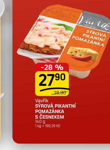 SÝROVÁ PIKANTNÍ POMAZÁNKA S ČESNEKEM 140 g