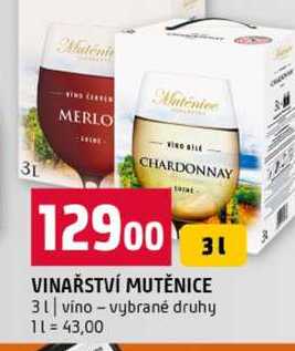 VINAŘSTVÍ MUTĚNICE 3l vino vybrané druhy