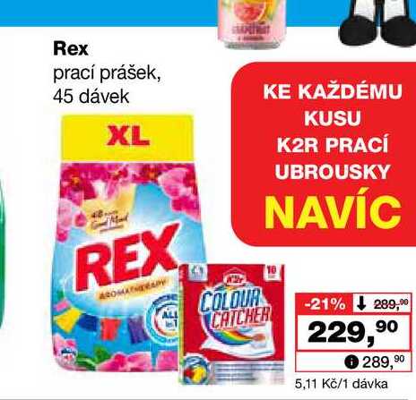 Rex prací prášek, 45 dávek Barvy a laky drogerie 