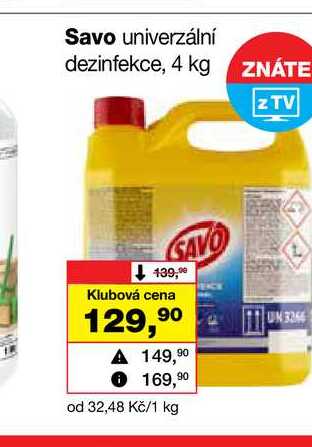 Savo univerzální dezinfekce, 4 kg Barvy a laky drogerie 