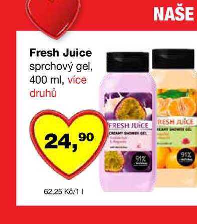 Fresh Juice sprchový gel, 400 ml Barvy a laky drogerie 