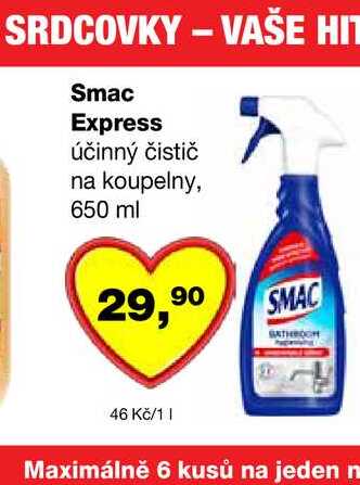Smac Express účinný čistič na koupelny, 650 ml Barvy a laky drogerie 