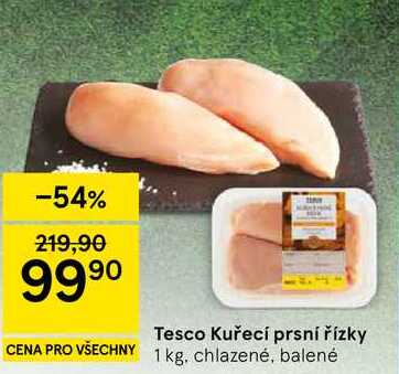Tesco Kuřecí prsní řízky, 1 kg 