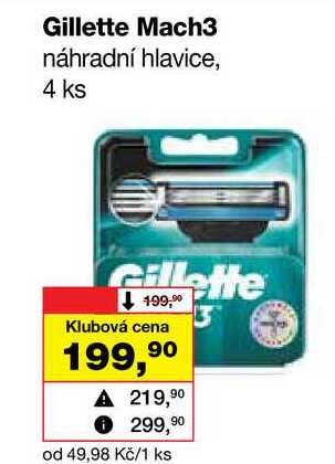 Gillette Mach3 náhradní hlavice, 4 ks Barvy a laky drogerie 