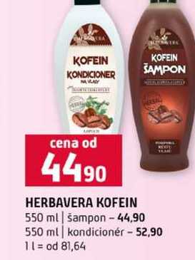 HERBAVERA KOFEIN 550 ml šampon 550 ml kondicionér