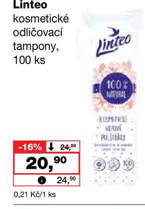Linteo kosmetické odličovací tampony, 100 ks