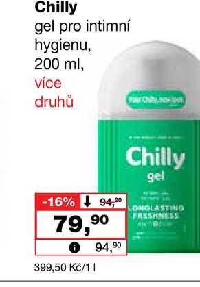 Chilly gel pro intimní hygienu, 200 ml Barvy a laky drogerie 