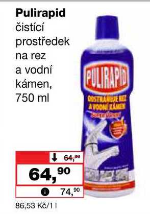 Pulirapid čistící prostředek na rez a vodní kámen, 750 ml Barvy a laky drogerie 