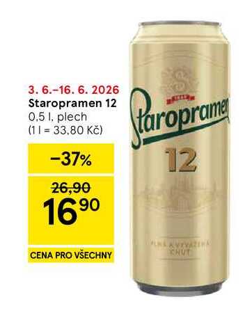 Staropramen 12, 0.5 l, plech 