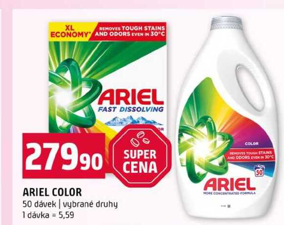 ARIEL COLOR 50 dávek vybrané druhy Terno