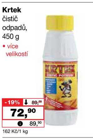 Krtek čistič odpadů, 450 g Barvy a laky drogerie 