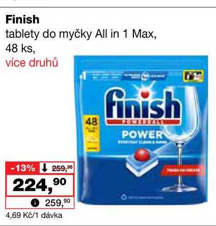 Finish tablety do myčky All in 1 Max, 48 ks Barvy a laky drogerie 