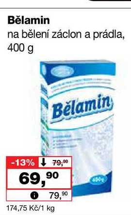 Bělamin na bělení záclon a prádla, 400 g Barvy a laky drogerie 