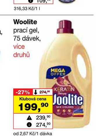 Woolite prací gel, 75 dávek Barvy a laky drogerie 