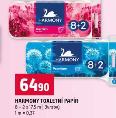 HARMONY TOALETNÍ PAPÍR 8+ 2 x 17,5 m 3vrstvý Terno