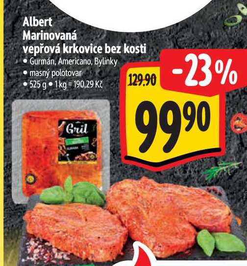 Albert Marinovaná vepřová krkovice bez kosti  525 g