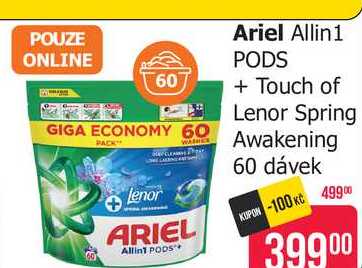 Ariel Allin1 PODS + Touch of Lenor Spring Awakening 60 dávek Teta drogerie
