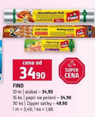 FINO 10 m alobal 16 ks papír na pečeni 30 ks Zipper sáčky Terno