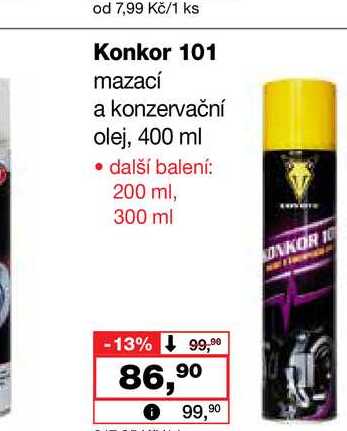 Konkor 101 mazací a konzervační olej, 400 ml Barvy a laky drogerie 