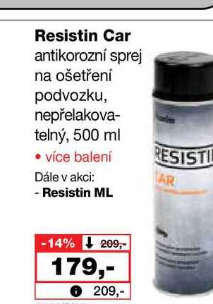 Resistin Car antikorozní sprej na ošetření podvozku, nepřelakovatelný, 500 ml 