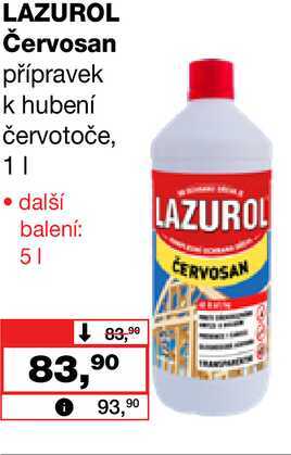 LAZUROL Červosan přípravek k hubení červotoče, 1l