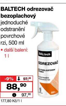 BALTECH odrezovač bezoplachový jednoduché odstranění povrchové rzi, 500 ml Barvy a laky drogerie 