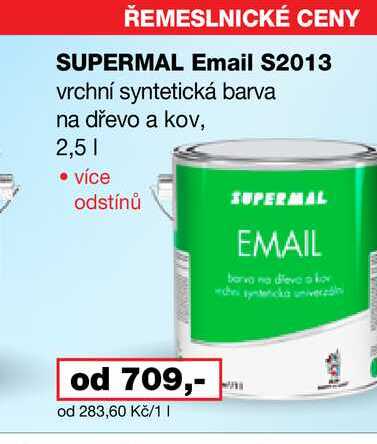 ŘEMESLNICKÉ CENY SUPERMAL Email S2013 vrchní syntetická barva na dřevo a kov, 2,5l