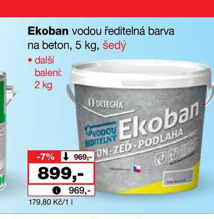 Ekoban vodou ředitelná barva na beton, 5 kg, šedý Barvy a laky drogerie 