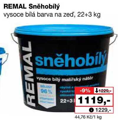 REMAL Sněhobílý vysoce bílá barva na zeď, 22+3 kg Barvy a laky drogerie 