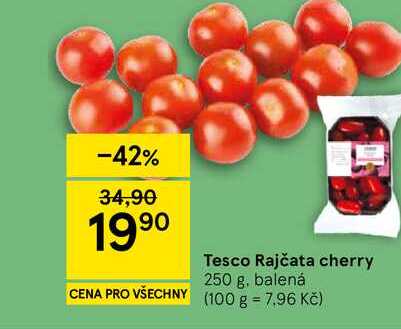 Tesco Rajčata cherry, 250 g, balená Tesco