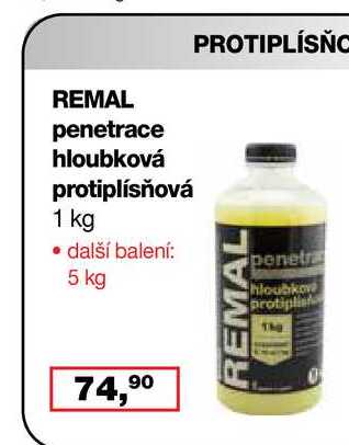 REMAL penetrace hloubková protiplísňová 1 kg další balení: 5 kg 
