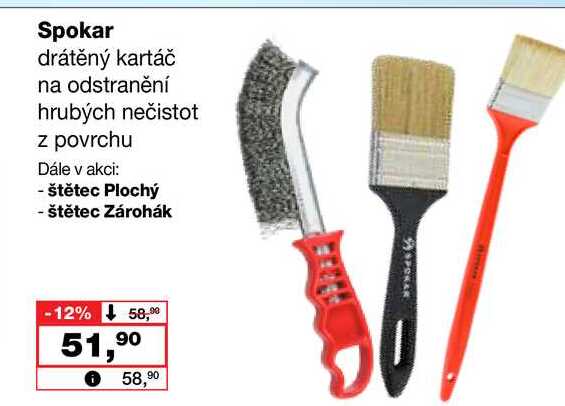 Spokar drátěný kartáč na odstranění hrubých nečistot z povrchu Barvy a laky drogerie 