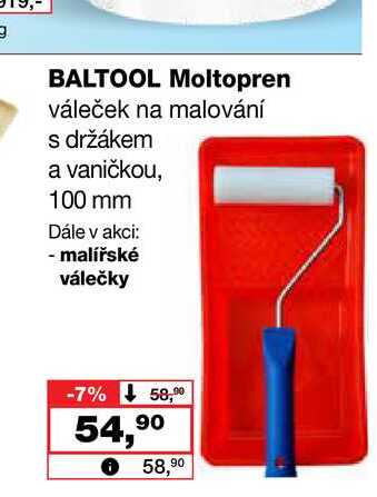 BALTOOL Moltopren váleček na malování s držákem a vaničkou, 100 mm Barvy a laky drogerie 