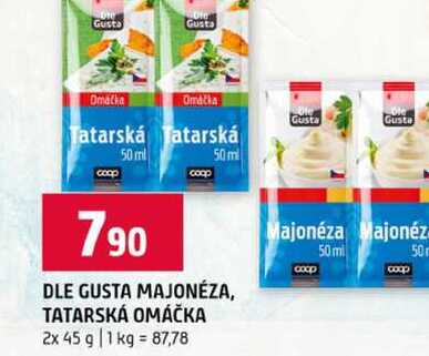 DLE GUSTA MAJONÉZA, TATARSKÁ OMÁČKA 2x 45 g