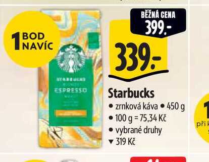 Starbucks zrnková káva 450 g