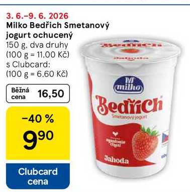 Milko Bedřich Smetanový jogurt ochucený, 150 g