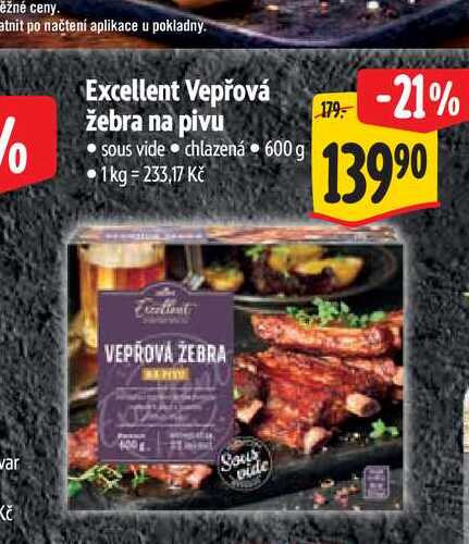 Excellent Vepřová žebra na pivu 600 g