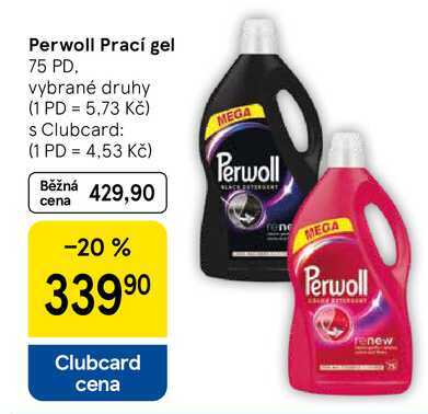 Perwoll Prací gel, 75 PD Tesco