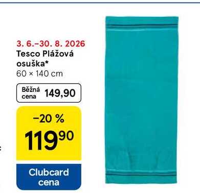 Tesco Plážová osuška, 60 x 140 cm Tesco