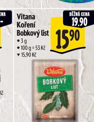  Vitana Koření Bobkový list 3g 