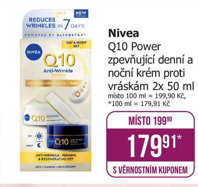 Nivea Q10 Power zpevňující denní a noční krém proti vráskám 2x 50 ml Teta drogerie