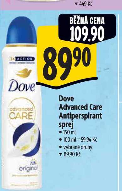 Dove Advanced Care Antiperspirant sprej 150 ml