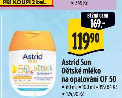 Astrid Astrid Sun Dětské mléko na opalování OF 50 60 ml Albert