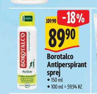 Borotalco Antiperspirant sprej 150 ml Albert