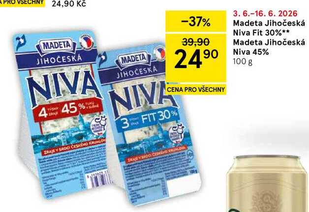 Madeta Jihočeská Niva Fit 30%, 100 g