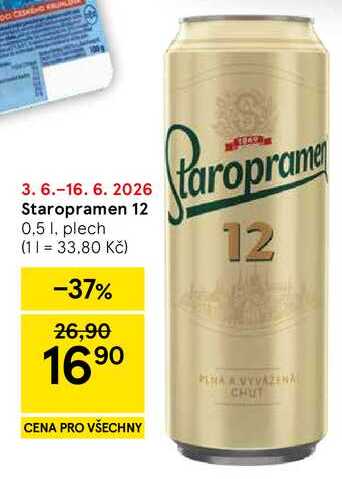 Staropramen 12, 0.5 l, plech