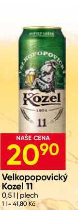 Velkopopovický Kozel 11°, světlý ležák (plechovka) 0.5