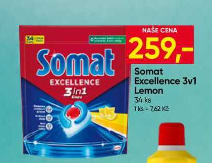 Somat Excellence 3v1 Lemon 34 ks Hruška